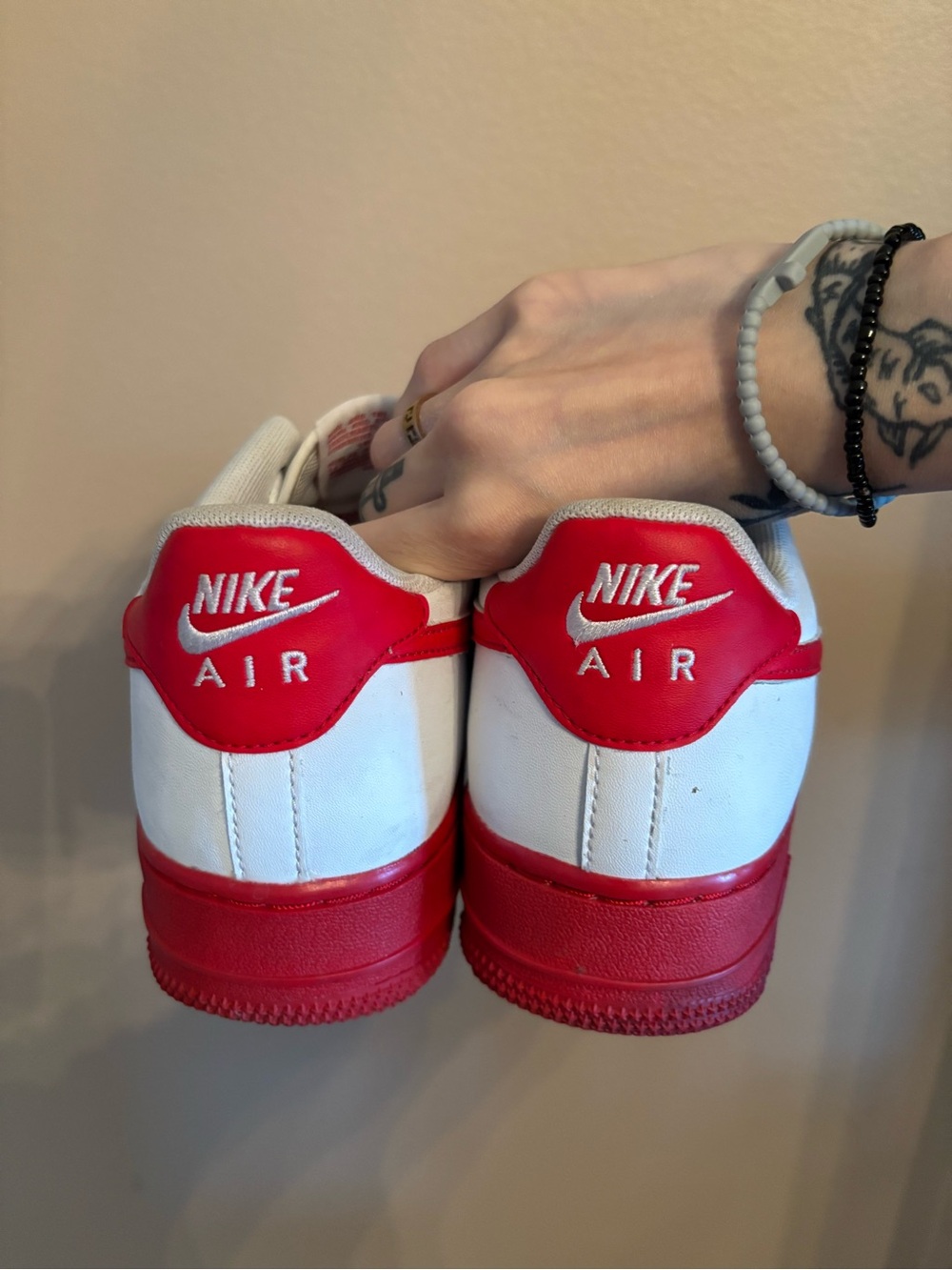 Nike Air Force 1 GS 'White Red Sole' - Picture 4 of 7